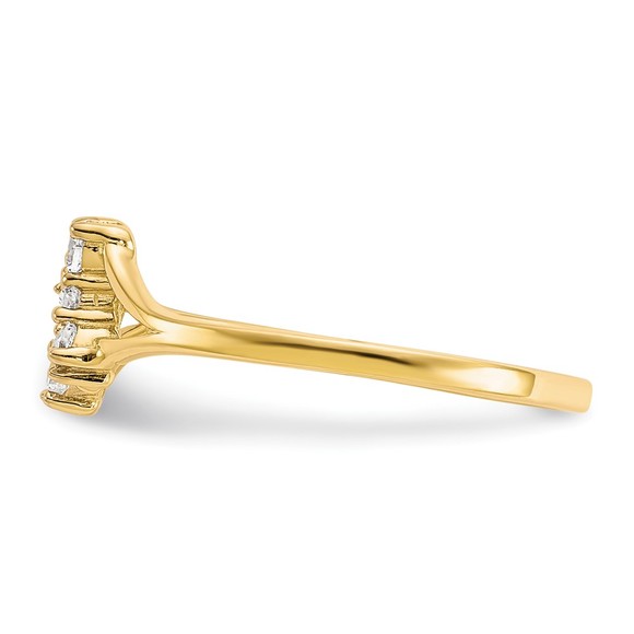 10k Yellow Genuine Gold with Rhodium CZ Butterfly Ring Size 6 - Picture 3 of 6